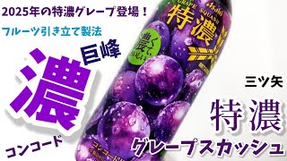 三ツ矢『特濃グレープスカッシュ』！フルーツ引き立て製法に生まれ変わった2025年の特濃グレープスカッシュ登場！幸せの炭酸ジュース　炭酸飲料新商品
