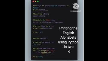 Python | Printing the English Alphabets using Python in two different ways #pythonprogramming