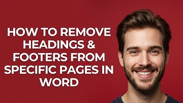 How To Remove Headings & Footers From Specific Pages In Word - GUIDE!