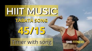 🔥 HIIT Workout Timer 45/15 | Tabata Timer with Voice, Beeps & Music |