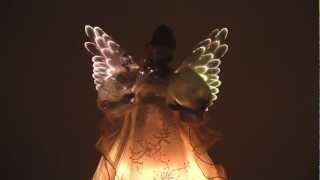 Kurt Adler 14 Fiber Optic Ivory and Gold Animated Angel Treetop