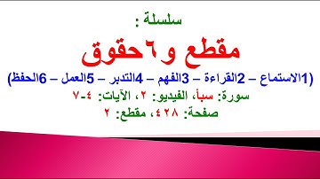 مقطع و6 حقوق (سورة سبأ الفيديو ٢ الآيات: ٤-٧) (في المصحف صفحة ٤٢٨ مقطع ٢) محمد ماضي