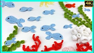 Deniz figürleri serisi 4/tığ işi mavi balık yapımı/ bebek battaniye süslemeleri/ crochet fish 🐟 screenshot 2