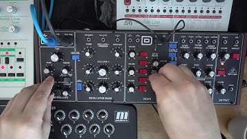 Behringer Model D: first jam with x0xb0x & Tanzbär Lite