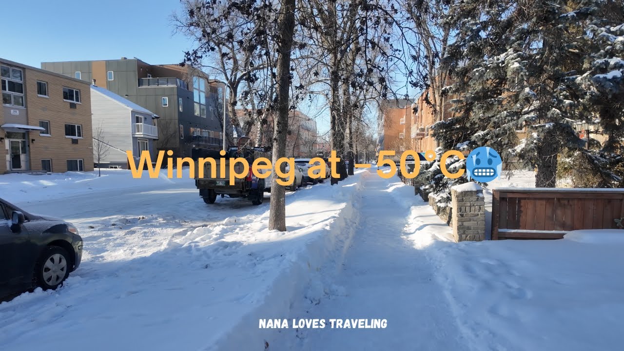 Winnipeg at −50°C: Street Walk in Extreme Cold | 25 Jan 2026