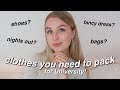 CLOTHING you NEED to pack for University! (clothes, shoes, bags) #AD