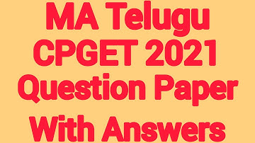 MATelugu II Cpget 2022 II question paper and answers