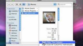 Resize columns in Finder