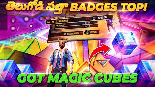 Buying Regional Top Badges & Opening Magic Cube Crates In Telugu Richest Account in Free Fire Telugu