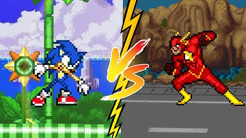 Sonic vs flash (sprite animation REMAKE)