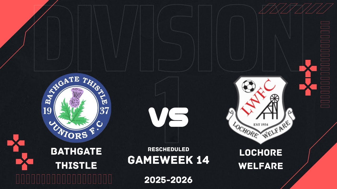 Division 1: Rescheduled Gameweek 14 - Bathgate Thistle v Lochore Welfare Highlights