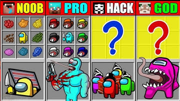 Minecraft NOOB vs PRO vs HACKER vs GOD AMONG US COFFIN DANCE MEME CRAFTING SCP CHALLENGE Animation#1