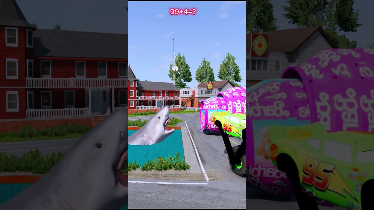 Безумные и забавные машины против BOLLARD BARBIE Crush Splash в BeamNG.drive 