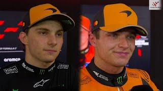 Oscar Piastri, Lando Norris & Andrea Stella Race Interviews | Qatar Grand Prix 2025