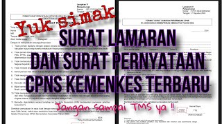 LATEST! APPLICATION LETTER AND STATEMENT FOR MINISTRY OF HEALTH CIVIL SERVANTS #cpns2024 #CPNSKEM...