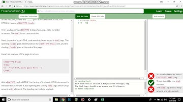 Basic HTML and HTML5   Declare the Doctype of an HTML Document free code camp   Dani