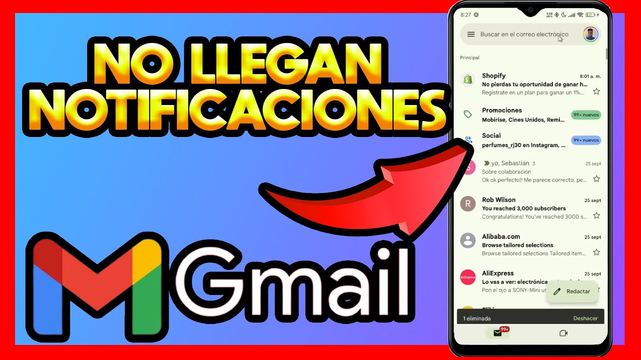 PORQUE NO ME LLEGAN LAS NOTIFICACIONES DE GMAIL - YouTube