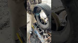 Tire recycling craft Fully mechanized cutting process