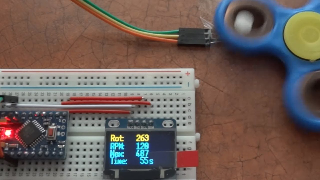 Fidget Spinner Tachometer, Revolution and Time Counter