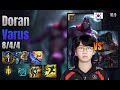 Doran Top Varus vs Udyr lol KR solo rank Full Game 16.9 | 도란 바루스 vs 우디르