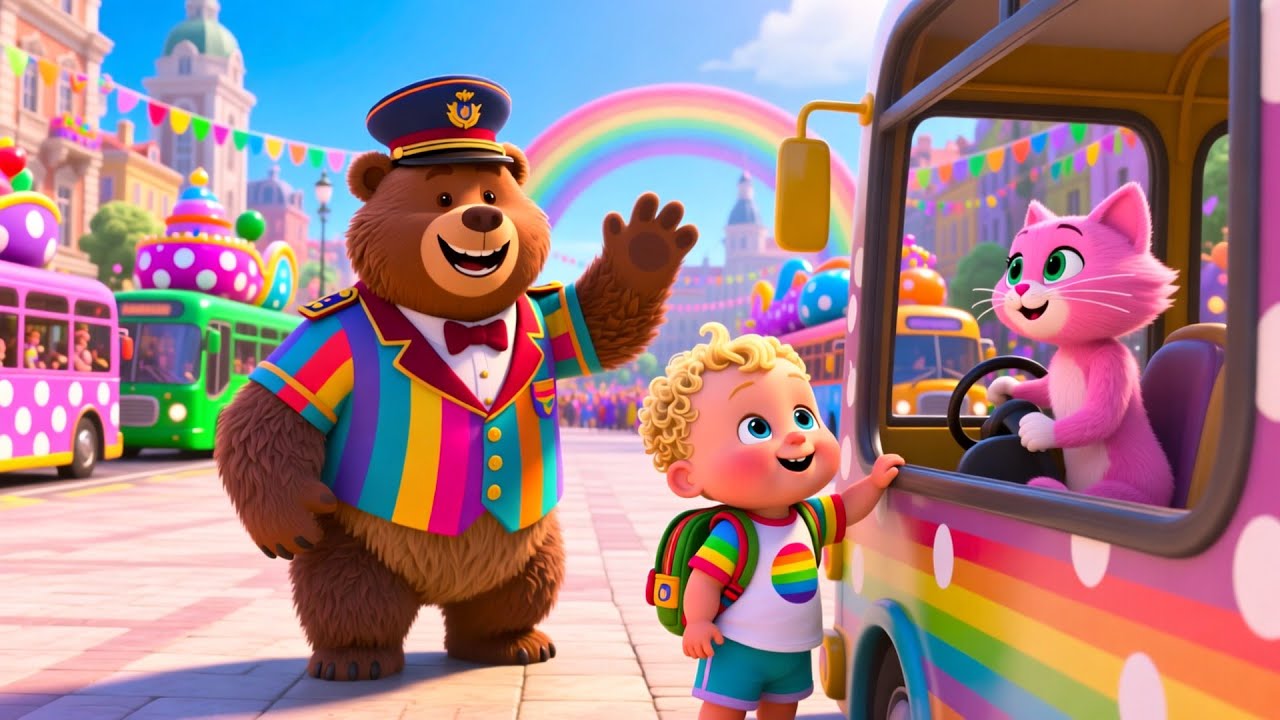 Автобусный парад «Дин-дин» 🚌🎶 Веселая песенка про автобус для детей | Детские песенки из Великобр...