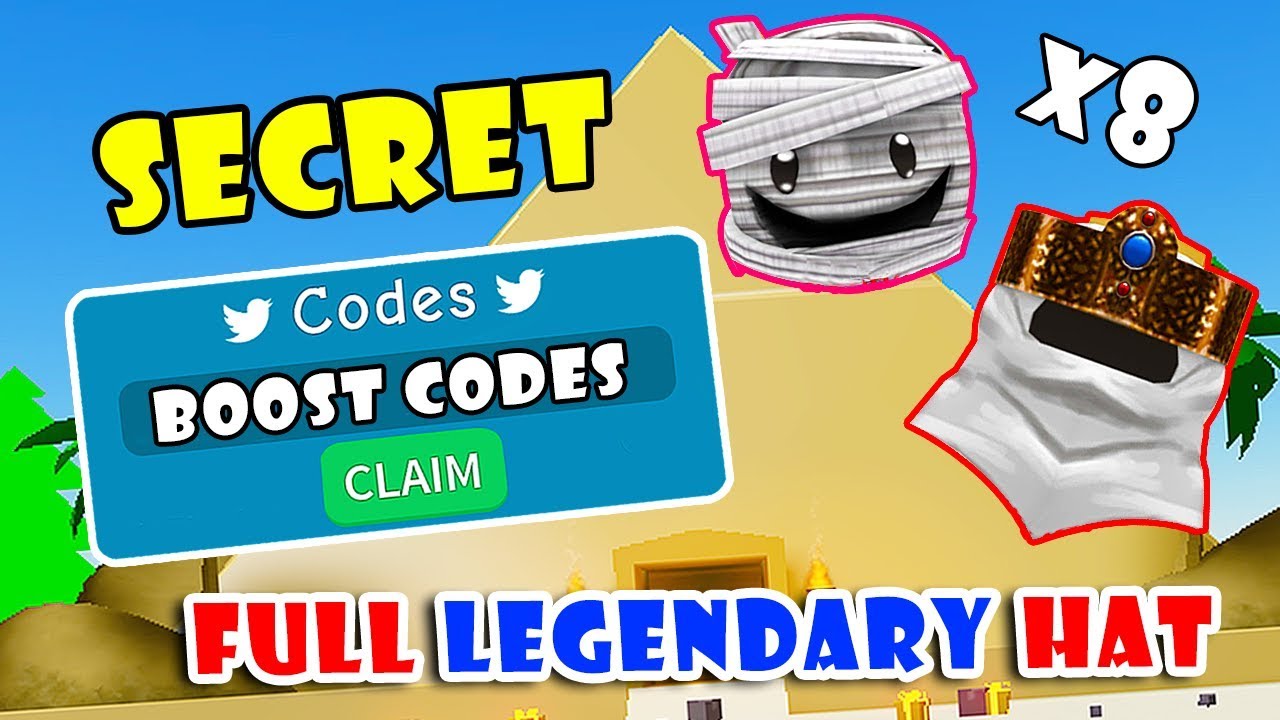 2 SECRET PYRAMID BOOST CODES FULL 8 LEGENDARY HATS GODLY PET Unboxing Simulator Roblox 