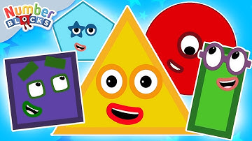 Explore Shapes Compilation for Kindergarten 🟡🟩 123 Learn to Count  | Counting Maths | Numberblocks