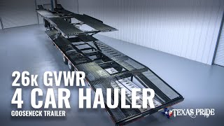 Walk Around: 26K lb GVWR Gooseneck 4 Car Hauler Trailer | Texas Pride