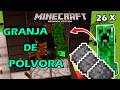 💥 GRANJA de PÓLVORA Y XP para MINECRAFT BEDROCK 26.X ¡FÁCIL y RAPIDO!