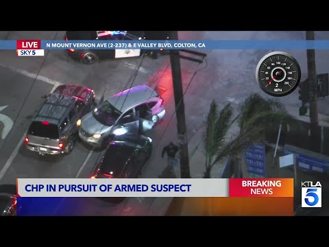 CHP officers chase armed suspect driver