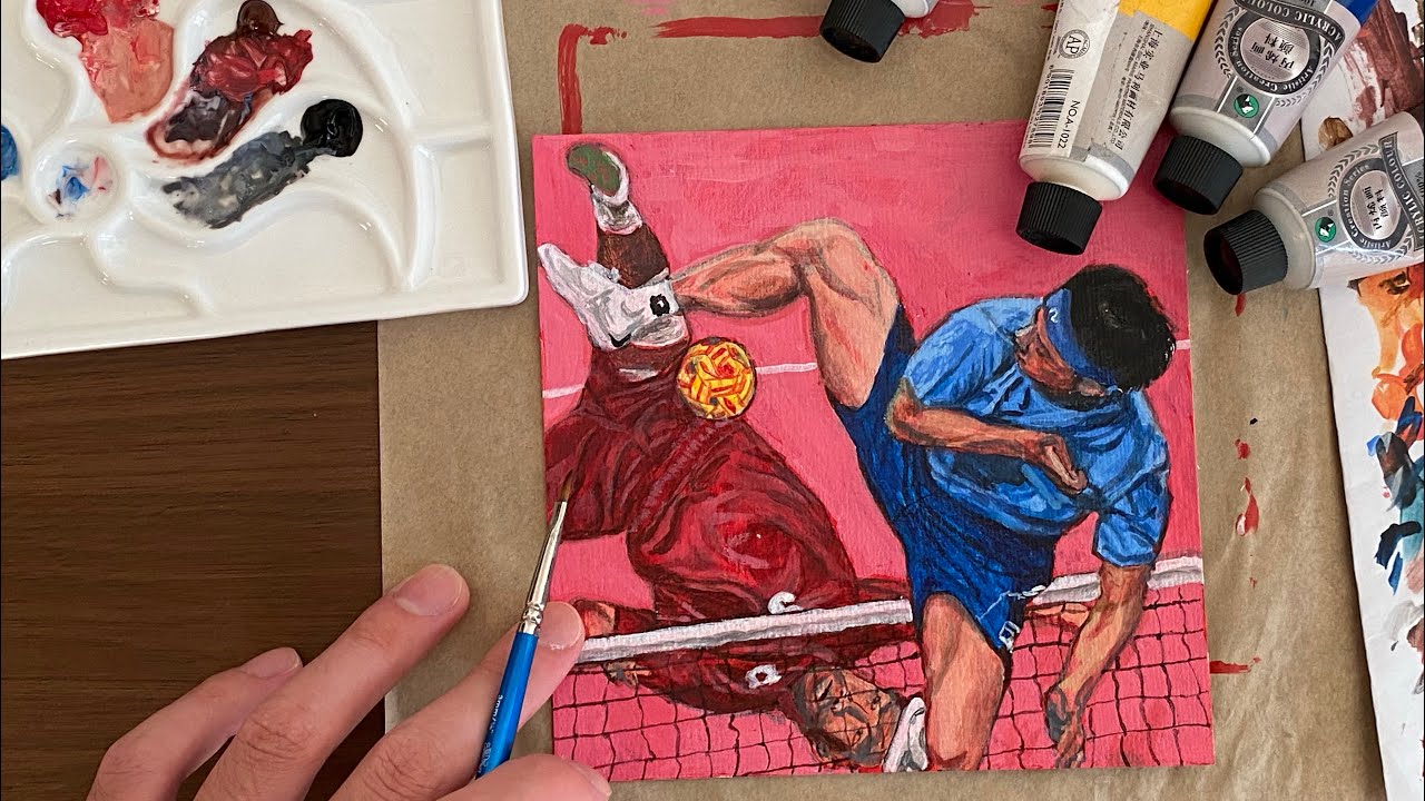 Acrylic Painting Timelapse:Bicycle Kick​