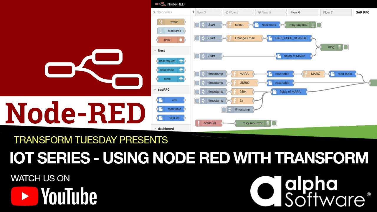 IoT Series Using Node Red with Alpha TransForm 2022 March 15 - YouTube