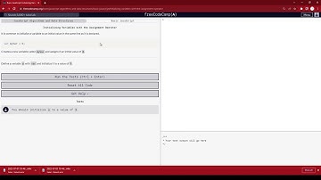 Initializing Variables with the Assignment Operator | FreeCodeCamp #freecodecamp