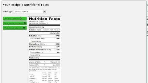 Making Nutrition Fact Labels For a Large Recipe With www.ReciPal.com