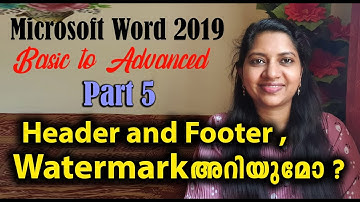 Microsoft Word 2019 Basic to Advanced Part 5 : Header and Footer - Water Mark