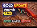 Gold Price Update 8 Jan | XAUUSD Analysis, Key Levels &amp; Trend Today