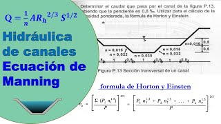 Composite Channel: Solved Exercise with Manning's Equation (Horton and Einstein)