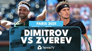 Grigor Dimitrov vs Alexander Zverev Entertaining Match Highlights | Paris 2021