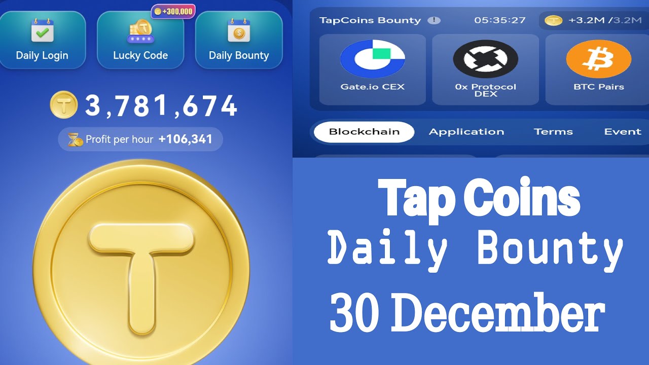 Tap coin daily bounty 30 December | Tapcoin daily bounty today |  Tap coin daily bounty.