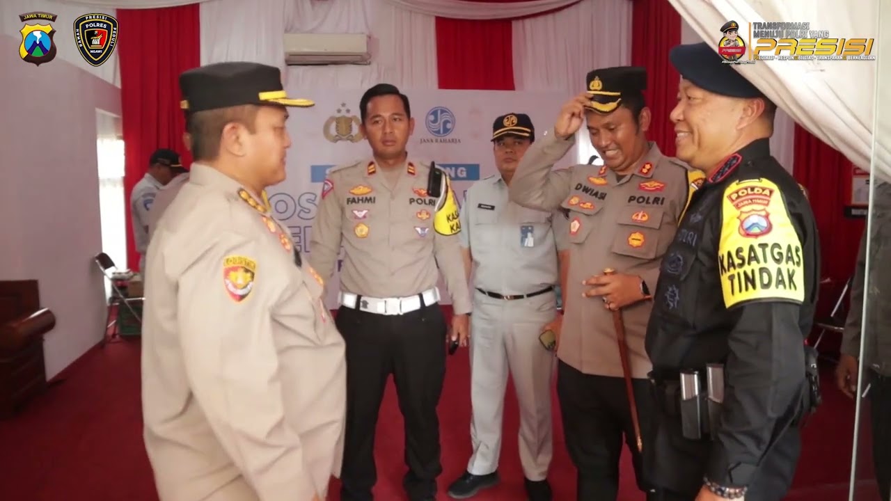 Karolog dan Dansat Brimob Polda Jatim mengunjungi Rest Area Tol KM 575 A Polres Ngawi