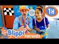 Corrida de carrinhos  1 hora de meekah e blippi  blippi em portugus  vdeos educativos infantis