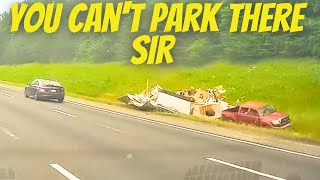 YOU CAN'T PARK THERE SIR Road Rage  Bad Drivers Hit and Run Instant Karma Brake Check Dashcam