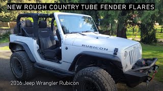 New Rough Country Tube Fender flares. 2016 Jeep Wrangler Rubicon