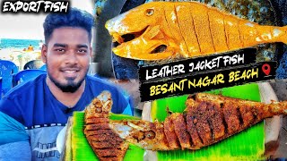 LEATHER JACKET FISH FRY AVAILABLE IN CHENNAI ONLY ONE SHOP||JENNIFER FISH STALL|| Kasimedu Fisherman