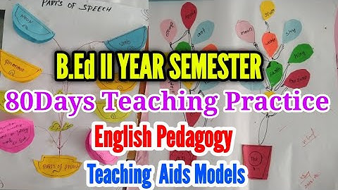 TNTEU B.Ed II YEAR 3RD SEMESTER 80- DAYS TEACHING PRACTICE II ENGLISH PEDAGOGY TEACHING AIDS MODELS