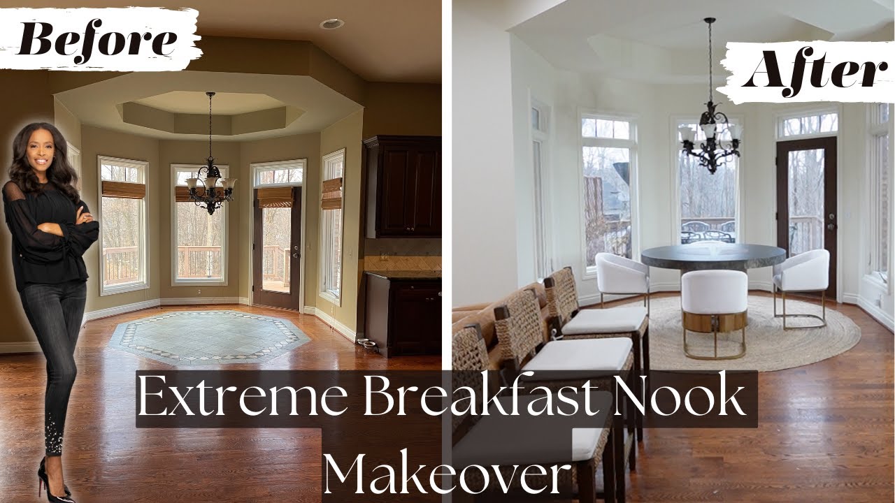 EXTREME BREAKFAST NOOK MAKEOVER + LUXURY NEUTRAL + DECORATE WITH ME ...