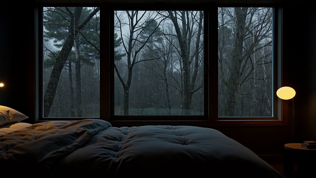 Musique relaxante avec des sons de pluie | Une chambre chaleureuse pour favoriser un sommeil profond