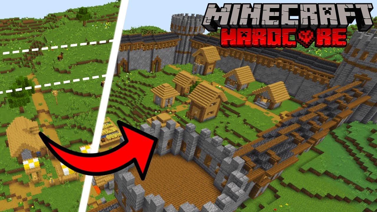 I Transformed a VILLAGE in Minecraft Hardcore - YouTube