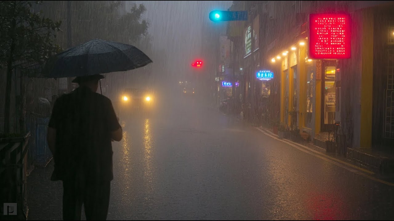 I Don’t Talk Anymore. I Just Walk in the Heavy Rain. Relaxing Sound for Sleep Meditation White Noise