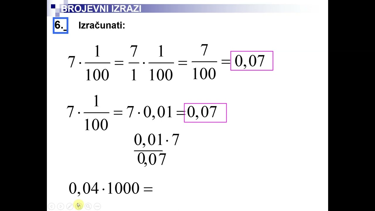 PETI 117 Brojevni izrazi 1